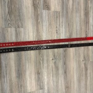 Red and Black Textured Belts